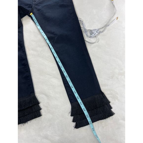 Frame Denim Le High Skinny High Rise Skinny Fit Jean Dark Blue Triple Fringe 30 - Picture 10 of 10